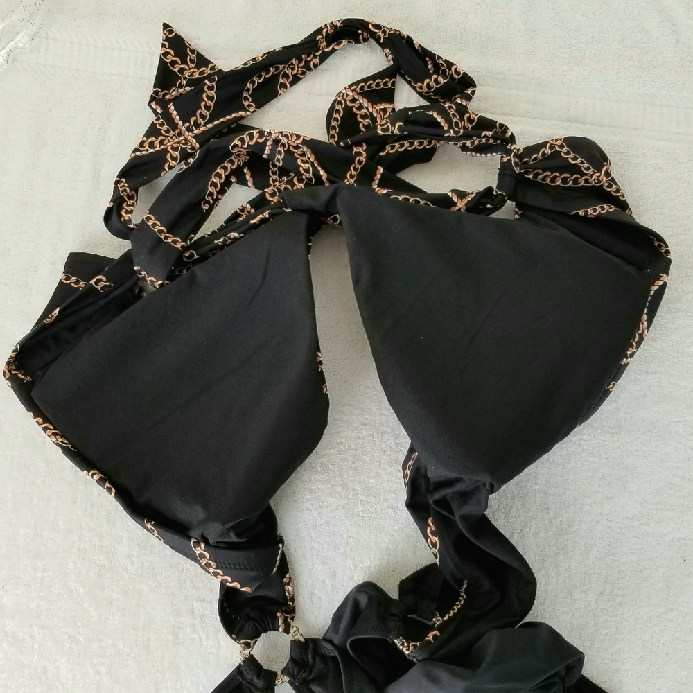 *NWT* ASHLEY GRAHAM Black & Gold Swimsuit, size 18 - Picture 3 of 6